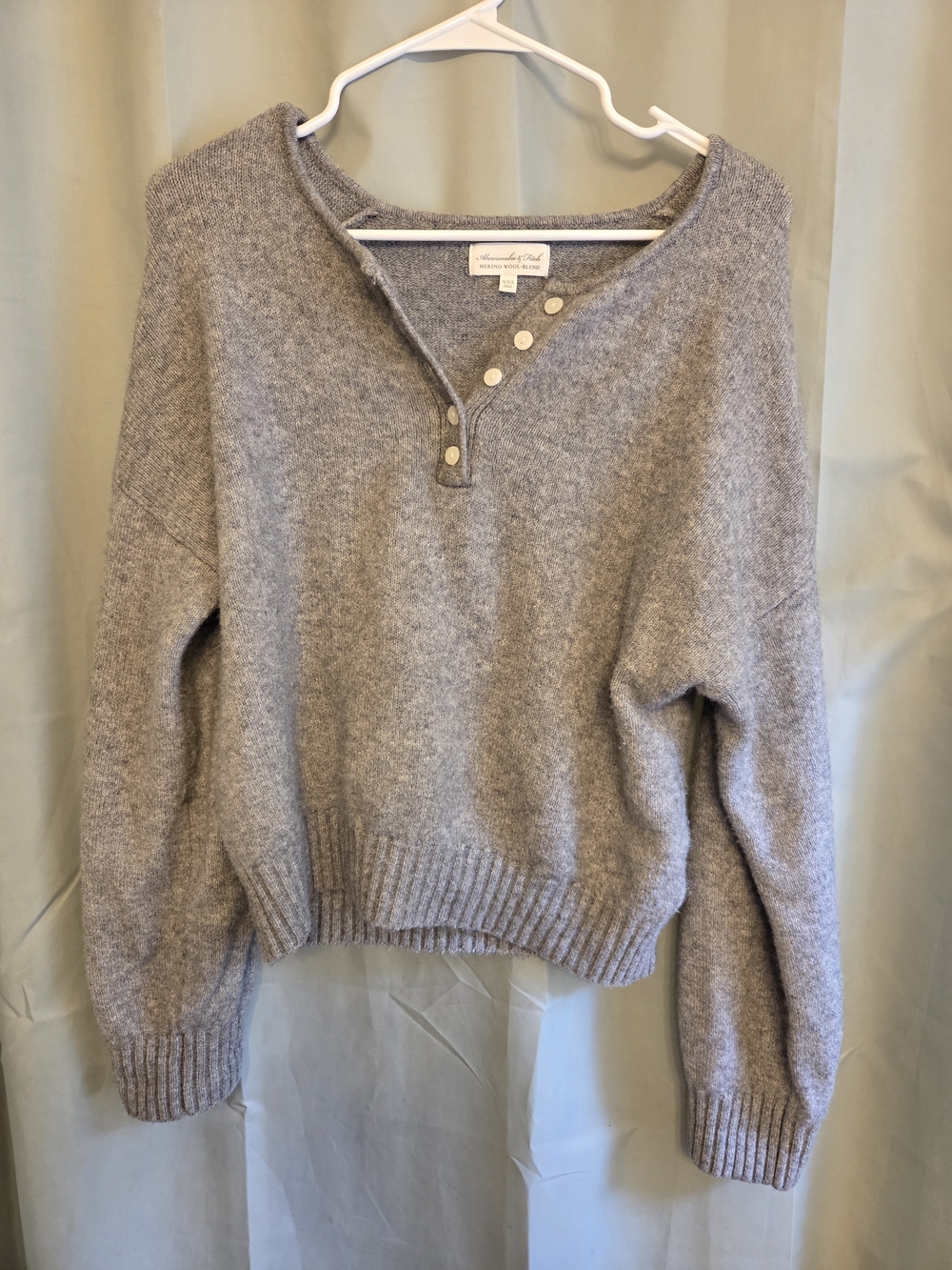 Abercrombie Merino-blend Henley Sweater